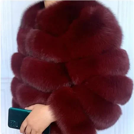 Faux Fox Fur Coat