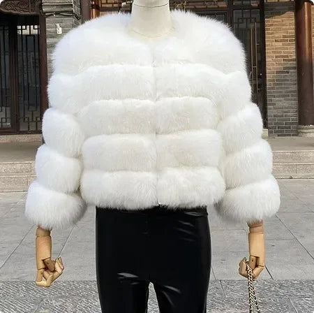 Faux Fox Fur Coat