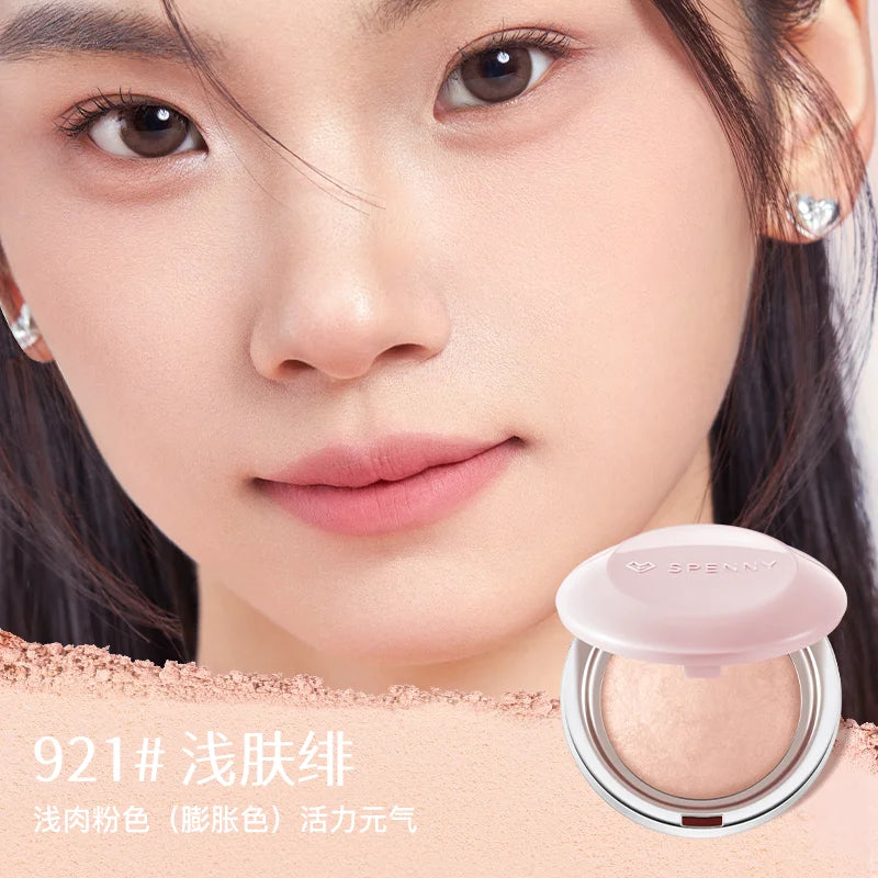 SPENNY Baking Blusher Matte Soft Mist Powder Large Capacity Shrink & Expand Color Naturally Brightening Highlight Cheek 6.2g