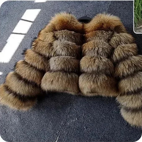 Faux Fox Fur Coat