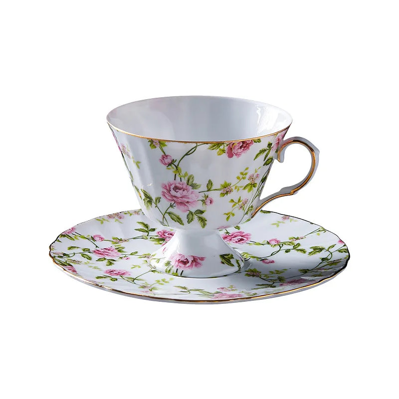 200ML Ceramic Black Tea Mug Saucer