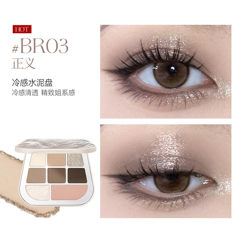 FOCALLURE 8 Colors Eyeshadow Palette Matte Satin Shimmer Glitter Fine Flash Waterproof Easy to Wear Longlasting Eye Makeup