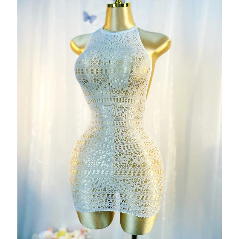 Cover Up Hollow Out Fishnet Dress
