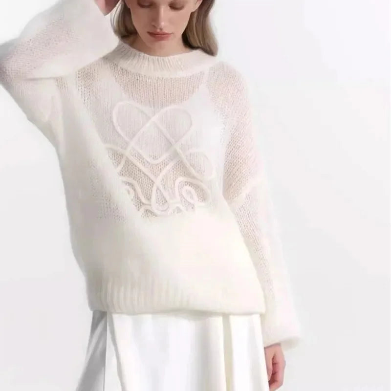Round Neck Knitted Pullover