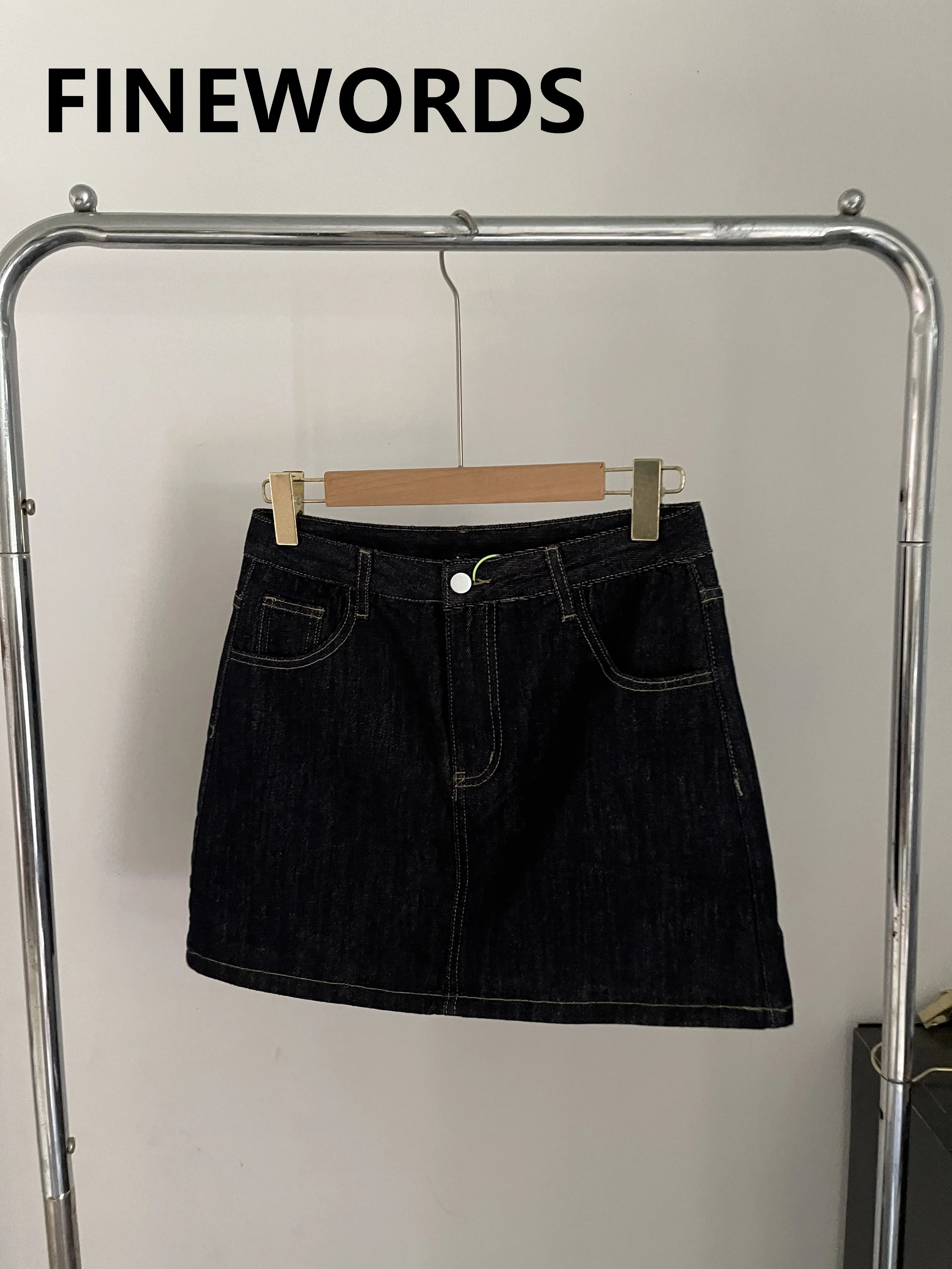 High Waist Denim Blue Skirt