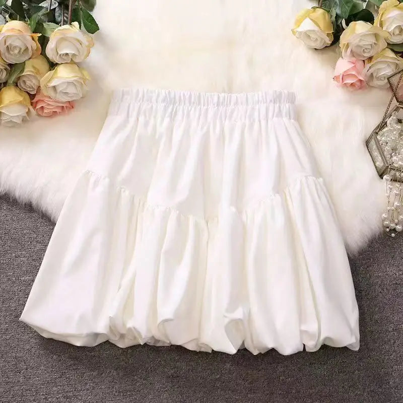 Pleated Bubble Mini Skirt
