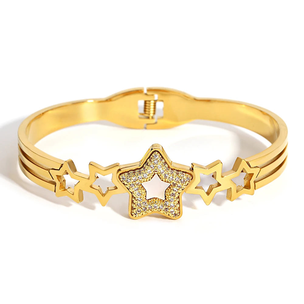 Rhinestones Bracelet with White Shell