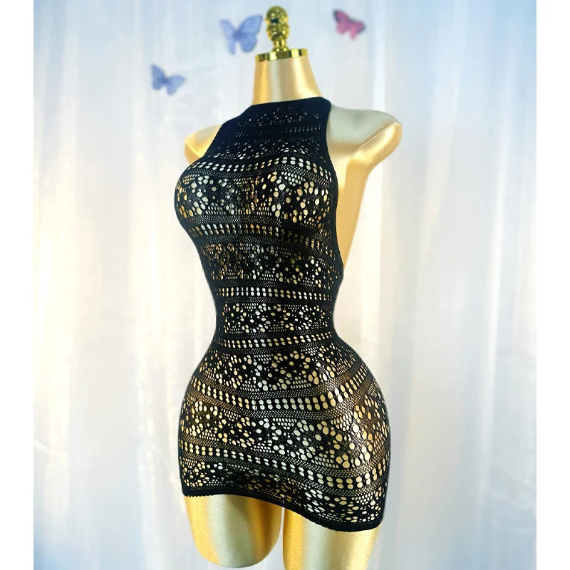 Cover Up Hollow Out Fishnet Dress