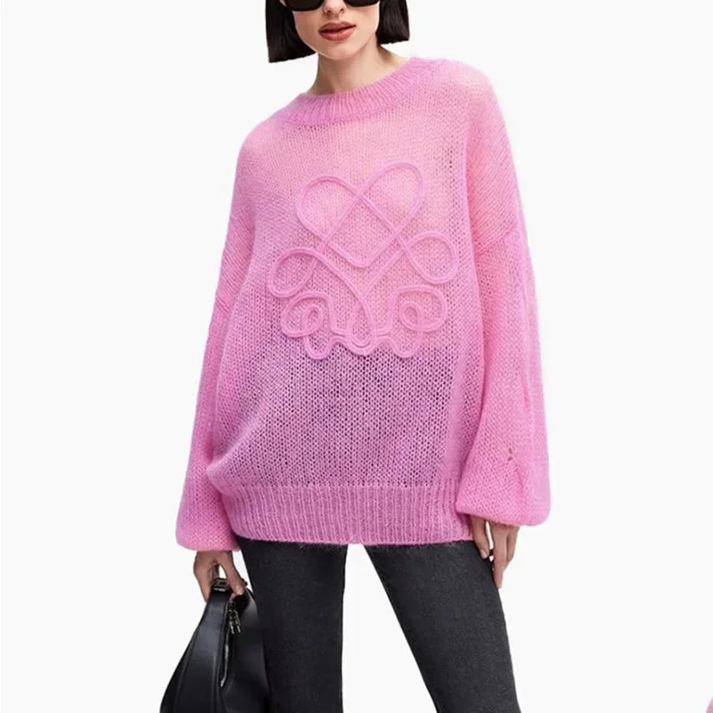 Round Neck Knitted Pullover
