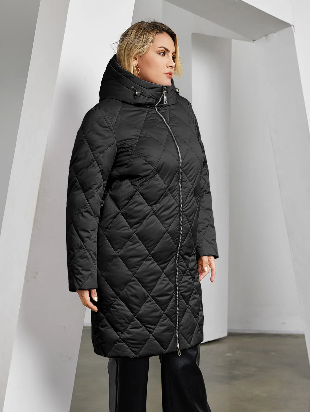 Astrid Women's Winter Jacket 2023 Plus Size Women Parka Long Thick Bio Down Jackets Hooded Diamond Quilted Coat Female Clothing