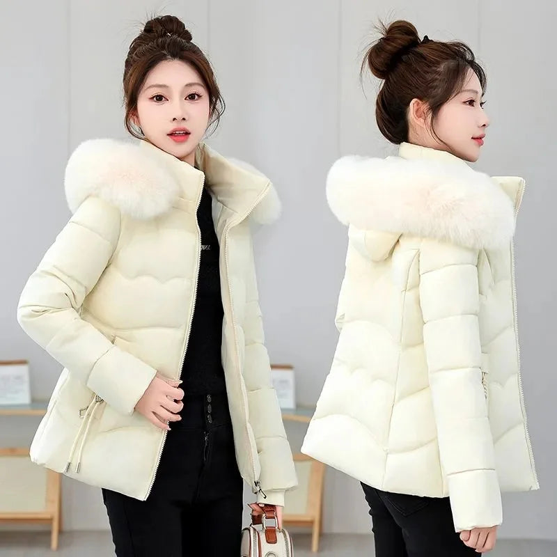 Winter Fur Collar Hooded Parka