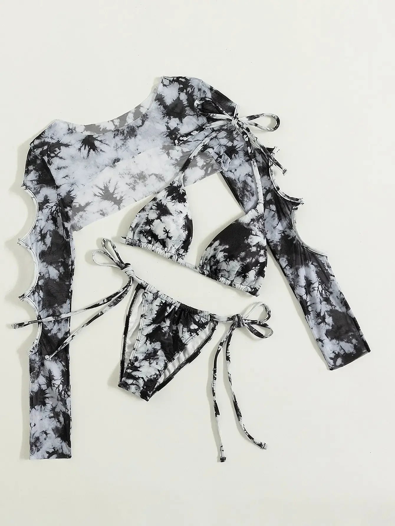 Black Tie Dye Bikini Set