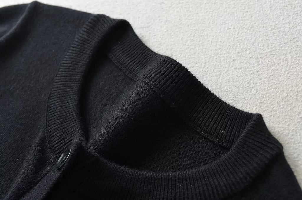 Retro Button Through Pointelle Knit Cardigan