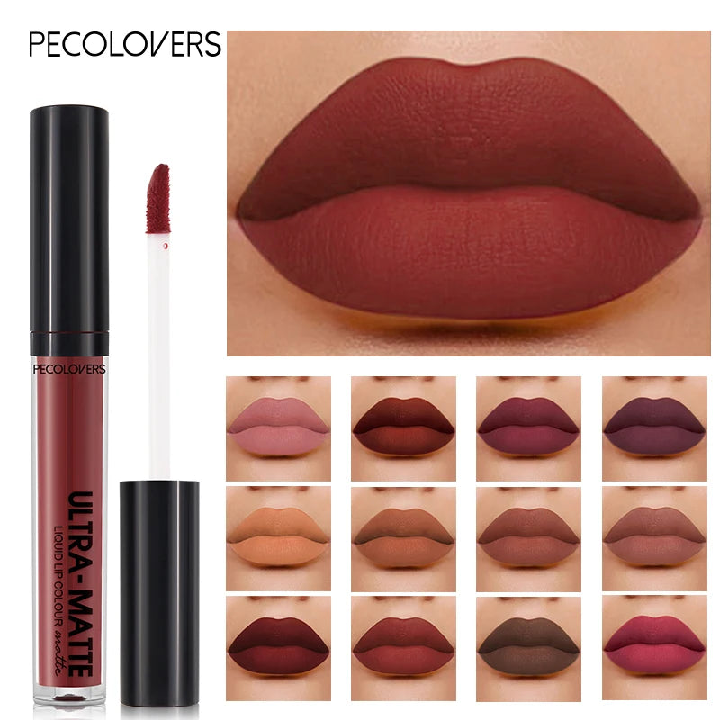 Velvet Mate Nude Brown Red Lip Gloss Lint Matte Liquid Lipstick Waterproof Long Lasting Tube Makeup Cosmetic Lipsticks Lipgloss