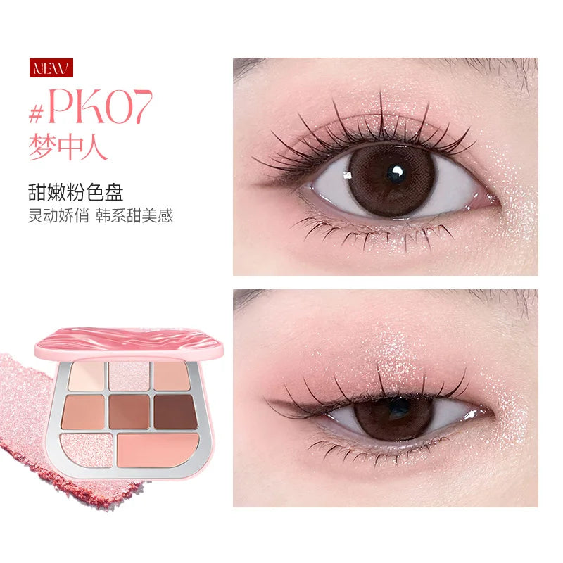 FOCALLURE 8 Colors Eyeshadow Palette Matte Satin Shimmer Glitter Fine Flash Waterproof Easy to Wear Longlasting Eye Makeup