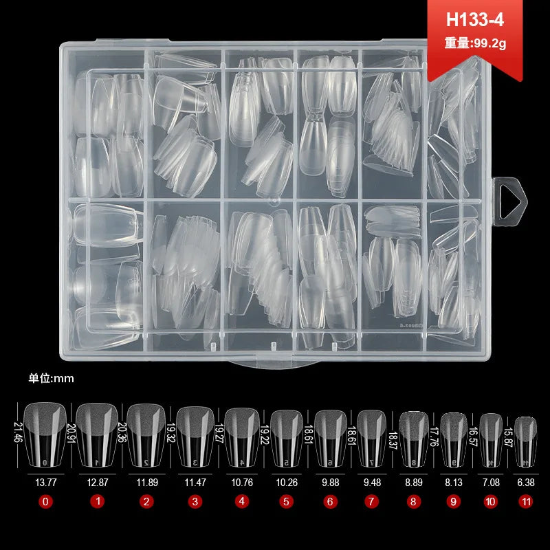 120/140/240pcs Square Almond Coffin Nail Extension Tips Natural Clear Full Cover Nails Dual Form Diamond Soft Gel Nail Tips