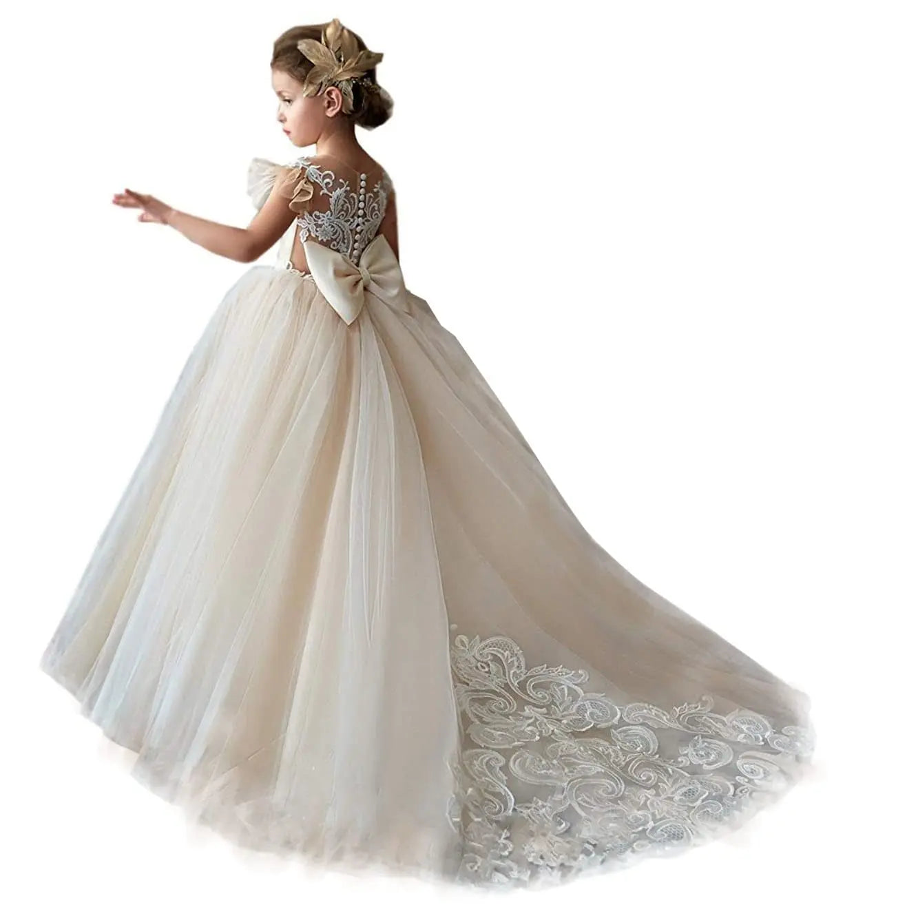 Flower Long Lace Princess Dress