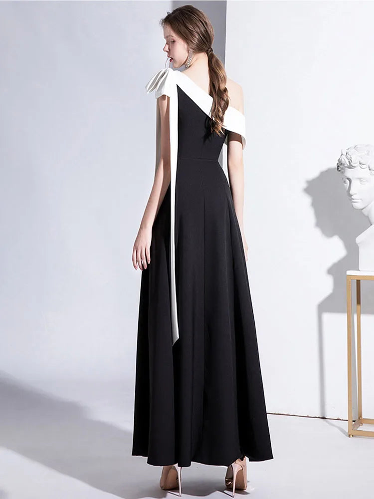 Elegant Black Formal Evening Long Dress