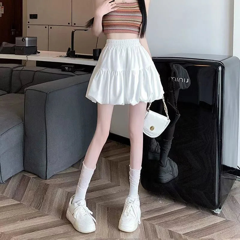 Pleated Bubble Mini Skirt