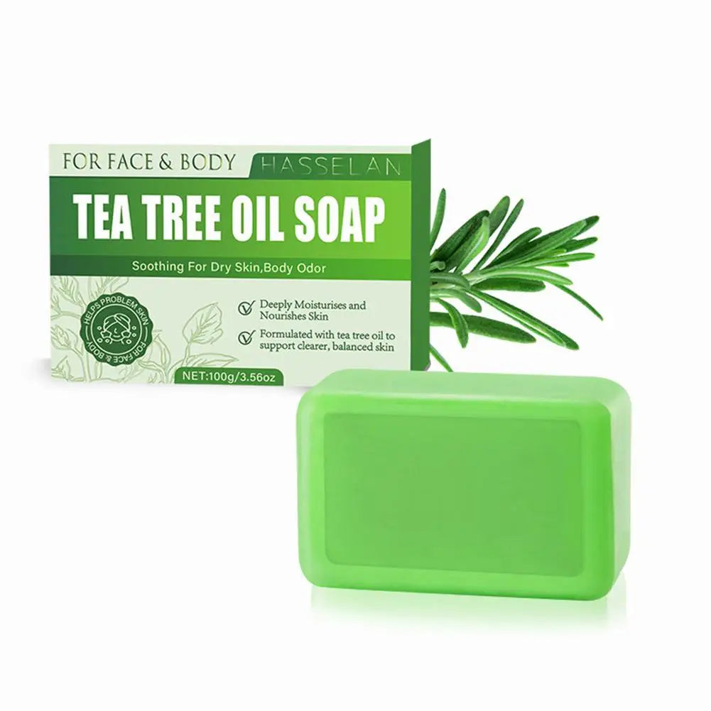 Tea Tree Soap, Soap Bar with Tea Tree Oil, Natural Soaps for Body Skin Cleaning,Gentle Exfoliating Bar Soap