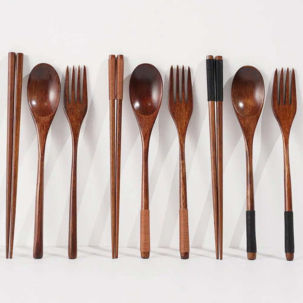 {3-Pieces} Korean Wooden Tableware