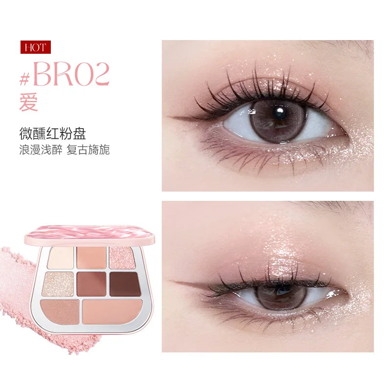 FOCALLURE 8 Colors Eyeshadow Palette Matte Satin Shimmer Glitter Fine Flash Waterproof Easy to Wear Longlasting Eye Makeup