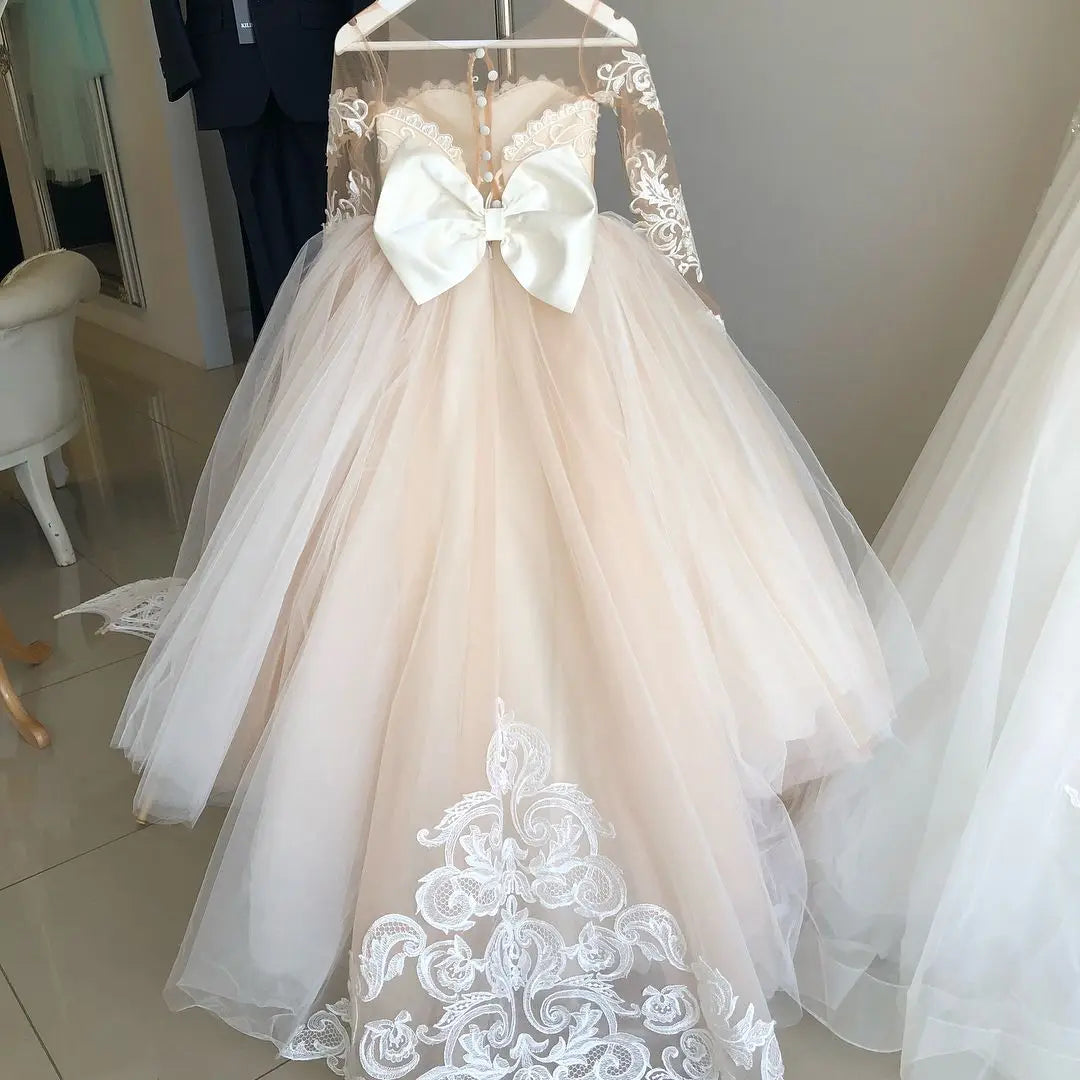 Flower Long Lace Princess Dress