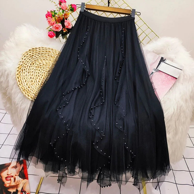 Beading Tulle Skirt