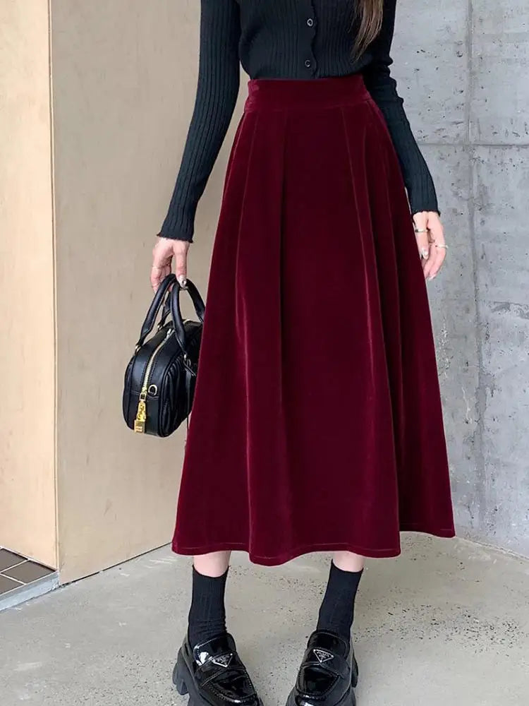 Velvet A-Line Skirt