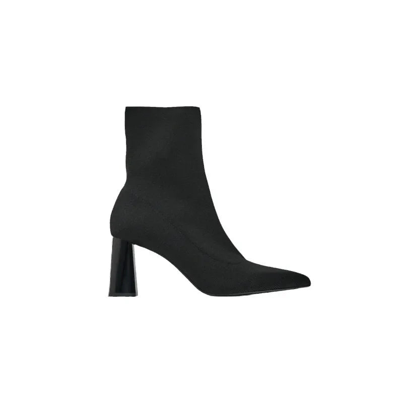 Knitted Stretch Fabric Sock Boots