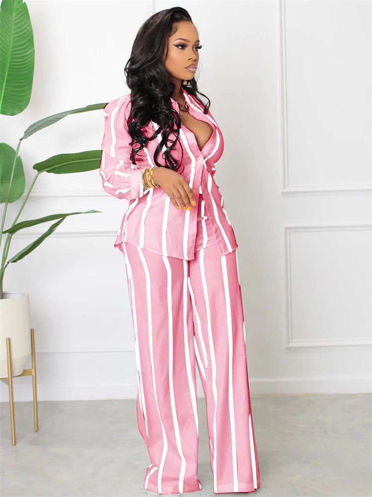 Striped Two Piece Set