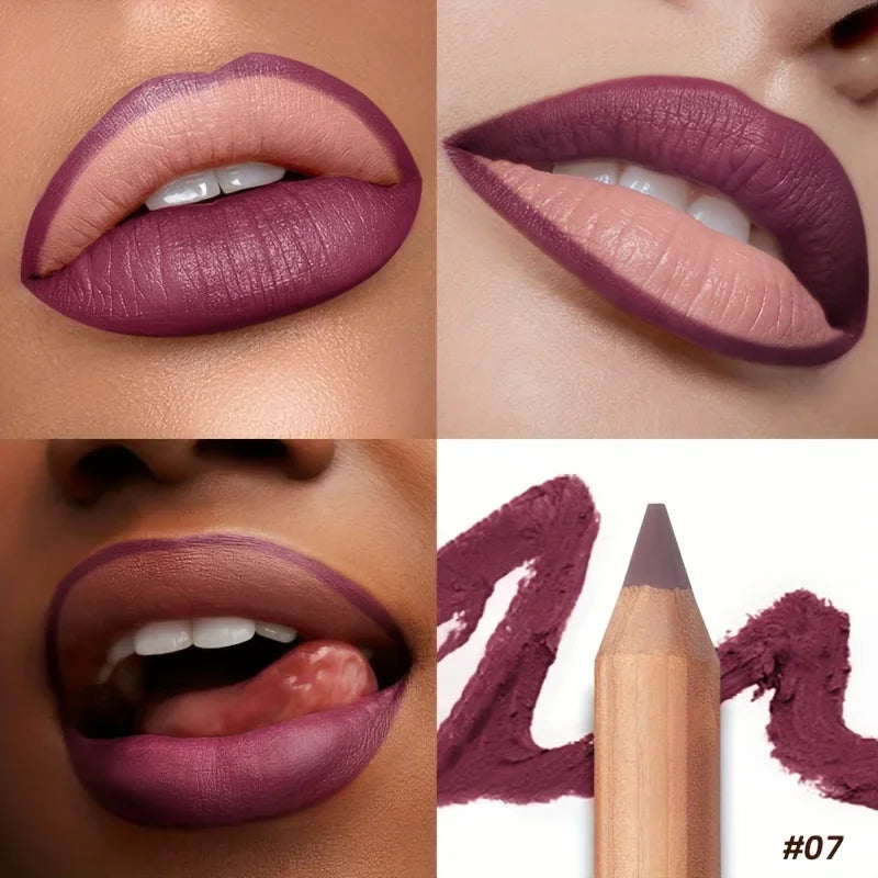 Matte Lip Liner- Long-Lasting,  Easy to Color, Includes Sharpener - Perfect for a Flawless Finish! Pudaier Lip Contour 2.0