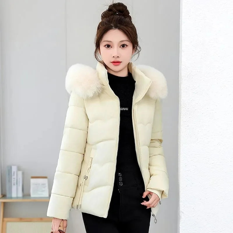 Winter Fur Collar Hooded Parka