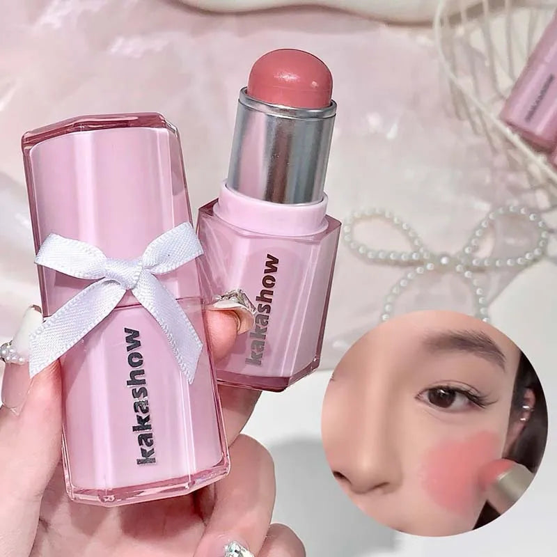 Water Plumping Gloss Rouge Blush Stick Matte Moisturizing Lipgloss Lasting Easy To Smudge Natural Blusher Lip and Cheek Dual-use