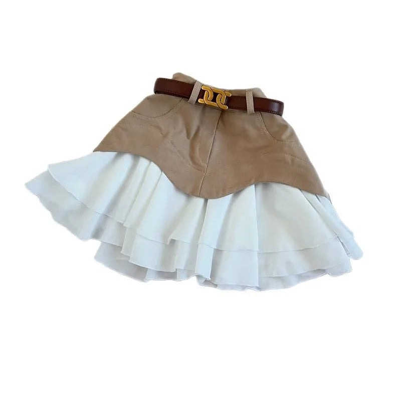 Denim High Waist Cake Skirt