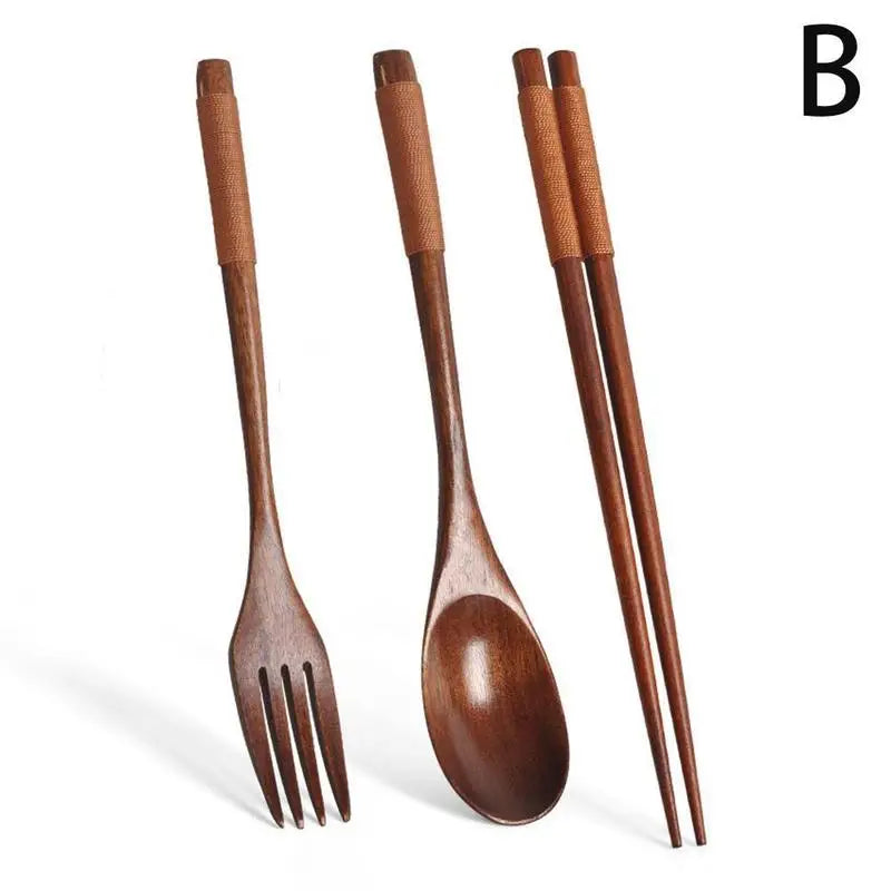 {3-Pieces} Korean Wooden Tableware