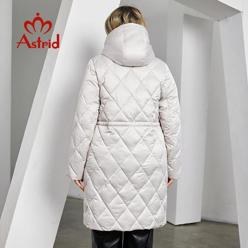 Astrid Women's Winter Jacket 2023 Plus Size Women Parka Long Thick Bio Down Jackets Hooded Diamond Quilted Coat Female Clothing