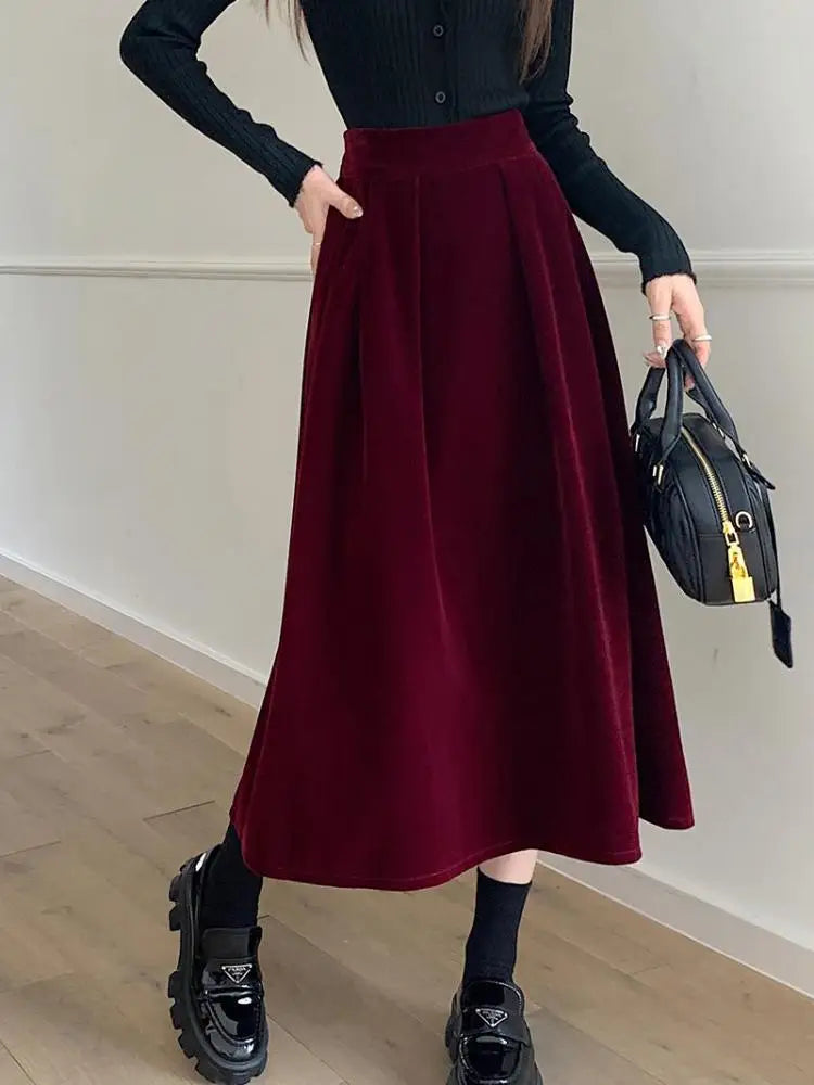 Velvet A-Line Skirt