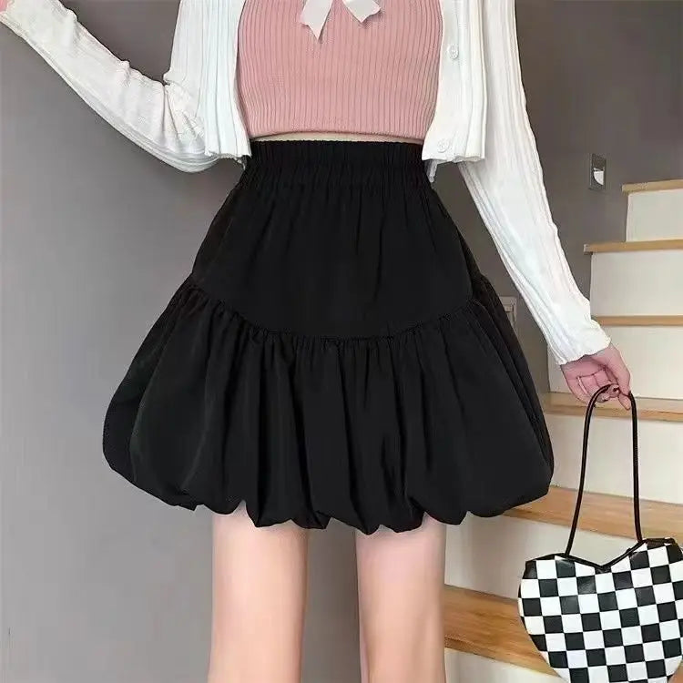 Pleated Bubble Mini Skirt
