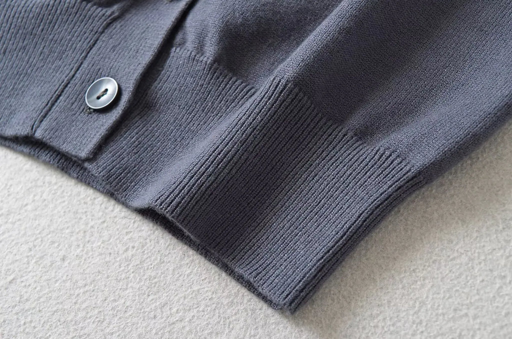 Retro Button Through Pointelle Knit Cardigan