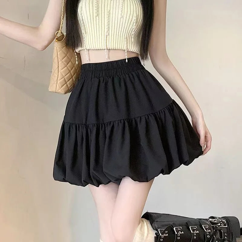 Pleated Bubble Mini Skirt
