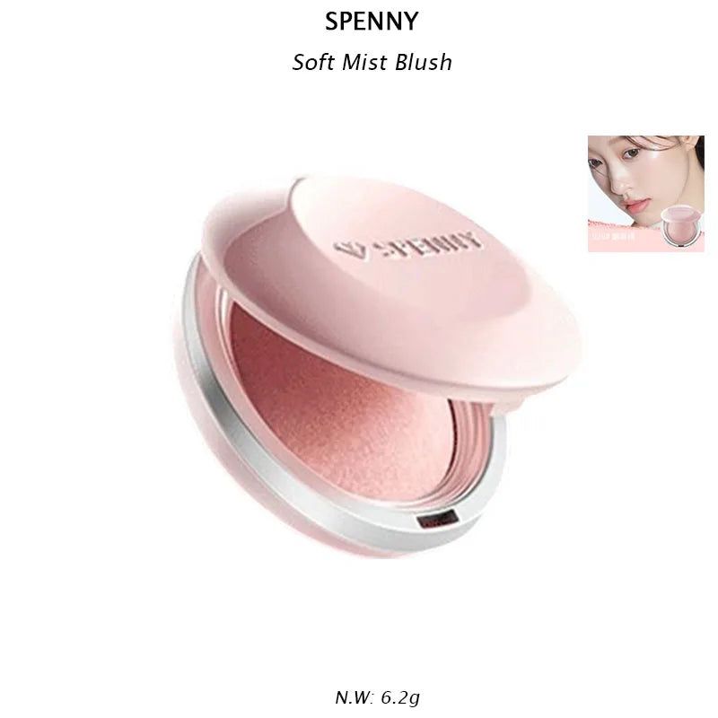 SPENNY Baking Blusher Matte Soft Mist Powder Large Capacity Shrink & Expand Color Naturally Brightening Highlight Cheek 6.2g