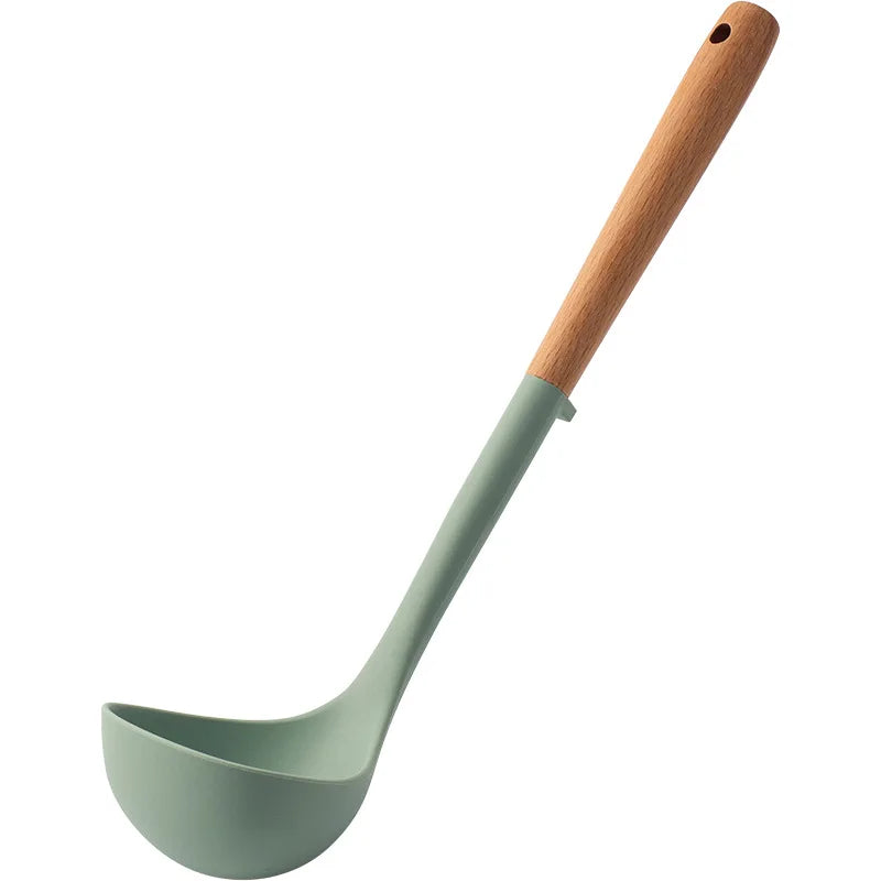 Chinese Style Silicone Wood Handle Spatula