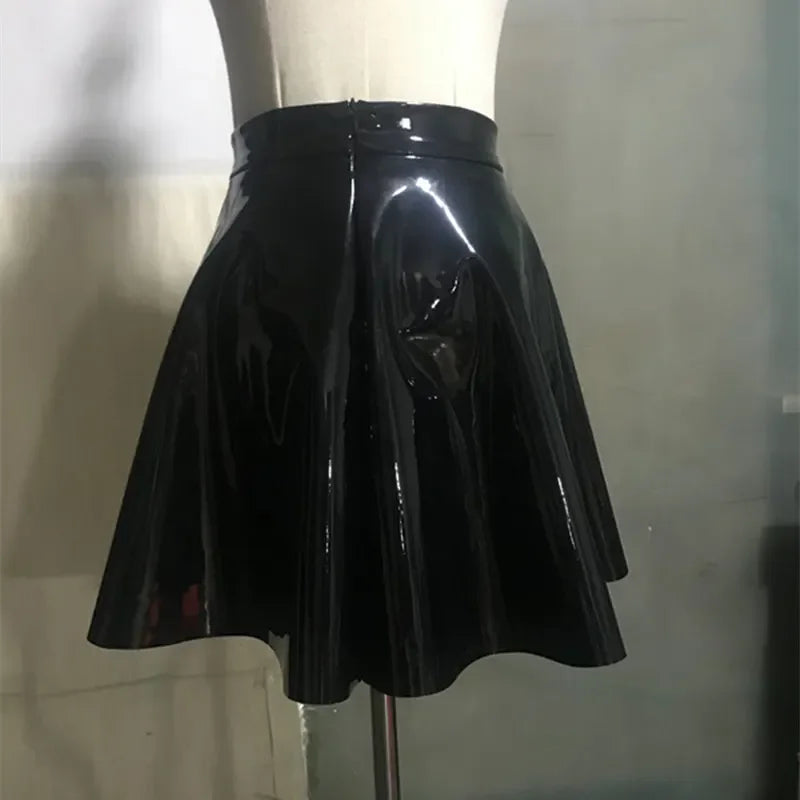 PU Leather Pleated Skirt