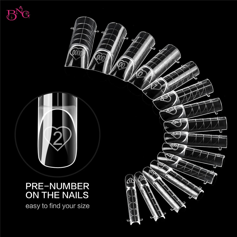BNG 150Pcs Smart French Line Dual Form 15 Sizes Space Nail Form For Builder Gel Soft Cuticle Area Molds For Manicure