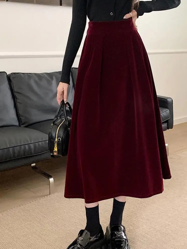 Velvet A-Line Skirt