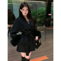 Thin Strap Woolen Jacket