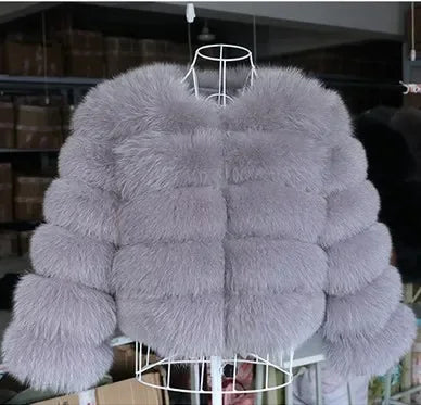 Faux Fox Fur Coat