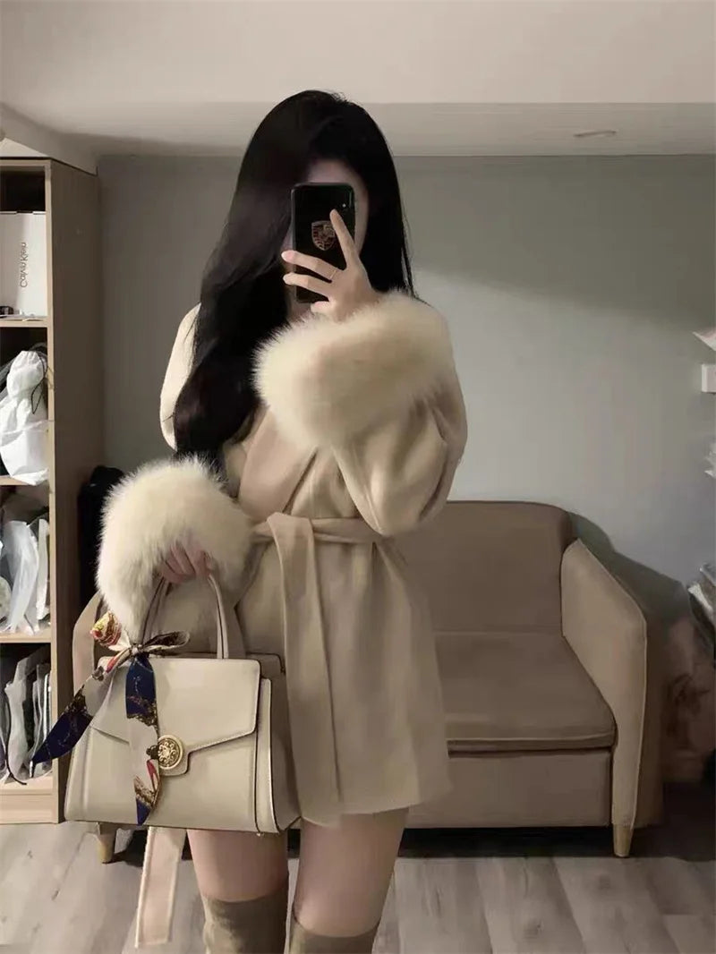 Thin Strap Woolen Jacket