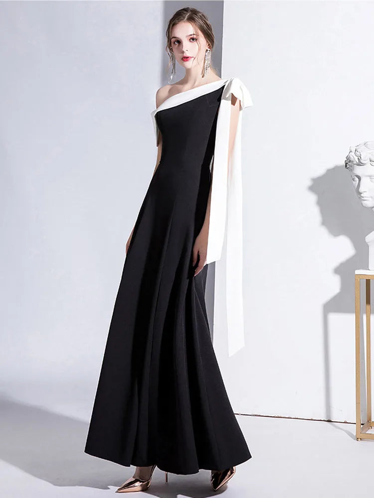 Elegant Black Formal Evening Long Dress